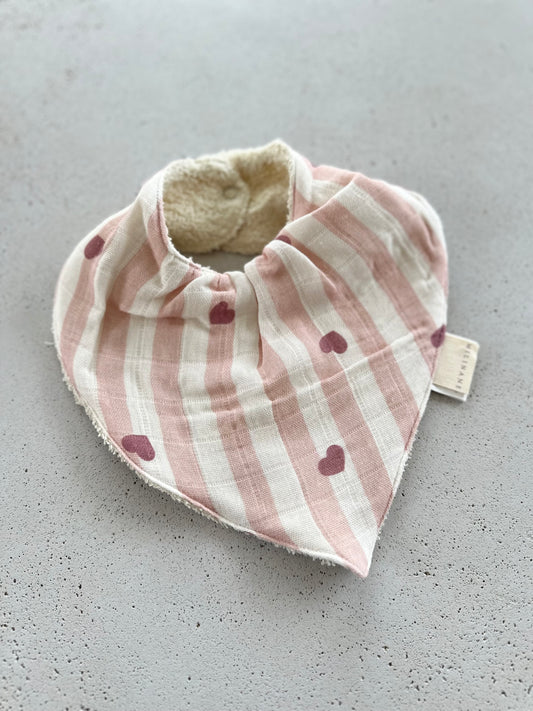 Mael bandana bavette - pink hearts