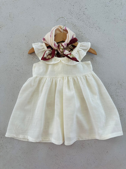 Marie v frill summer dress - ivory