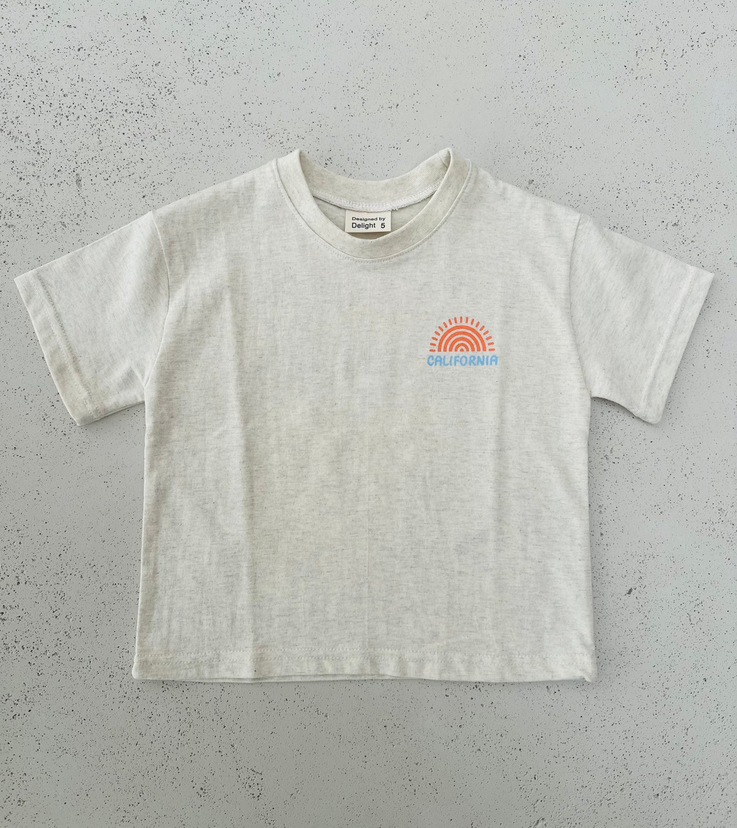 California boxy tee - Oatmeal melange