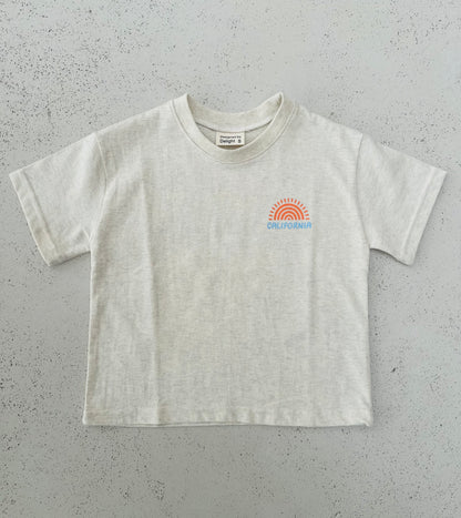 California boxy tee - Oatmeal melange