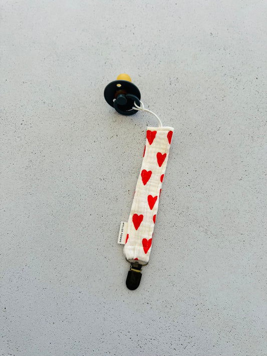 Pacifier cord j'adore - hearts