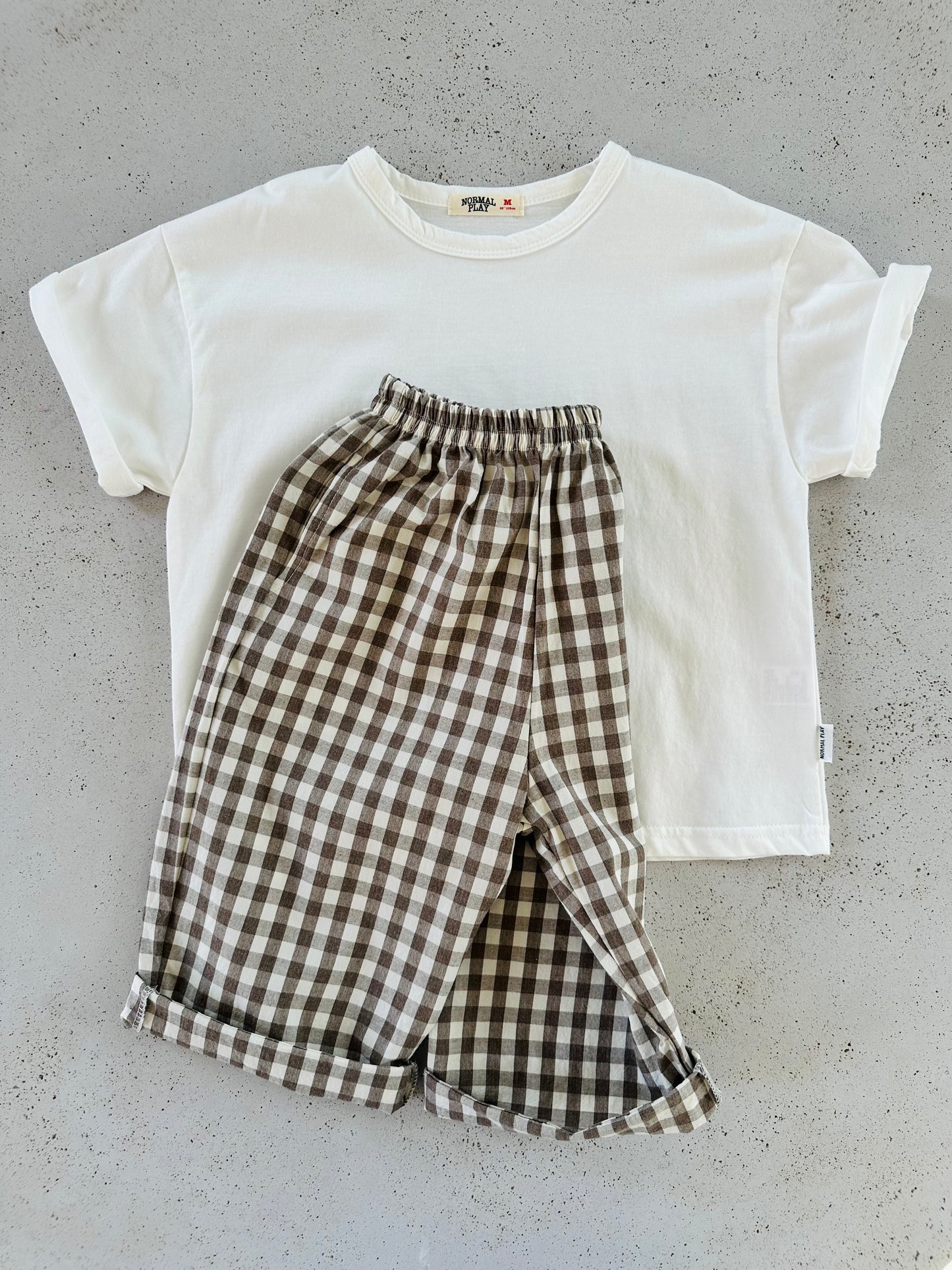 Otile check pants - brown