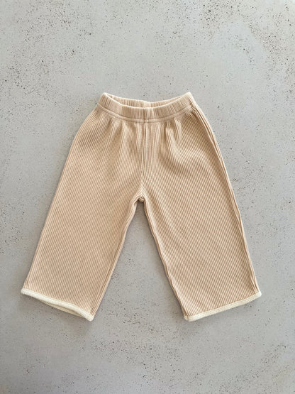 Chewy waffle pants - beige