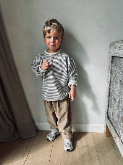 Bangbang stripe sweater - charcoal