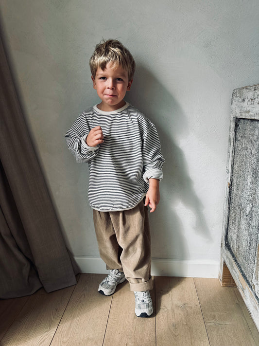 Bangbang stripe sweater - charcoal