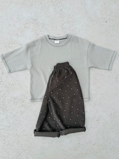 Comfy thick stitch tee - light grey