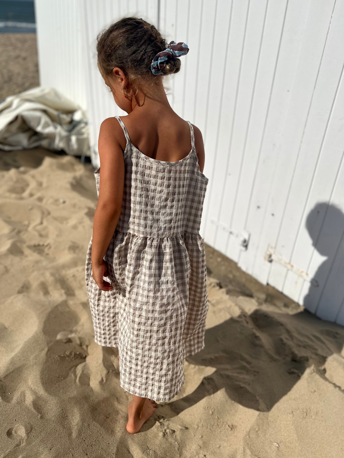 Molly check dress - light brown