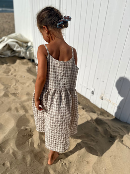 Molly check dress - light brown