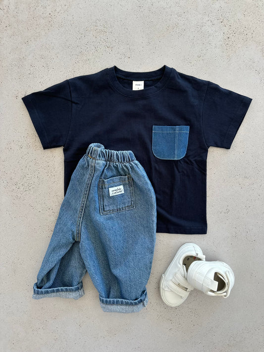Arthur denim pocket tee - navy