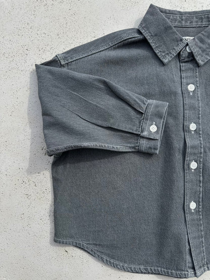 Bucket oversized denim shirt - grey