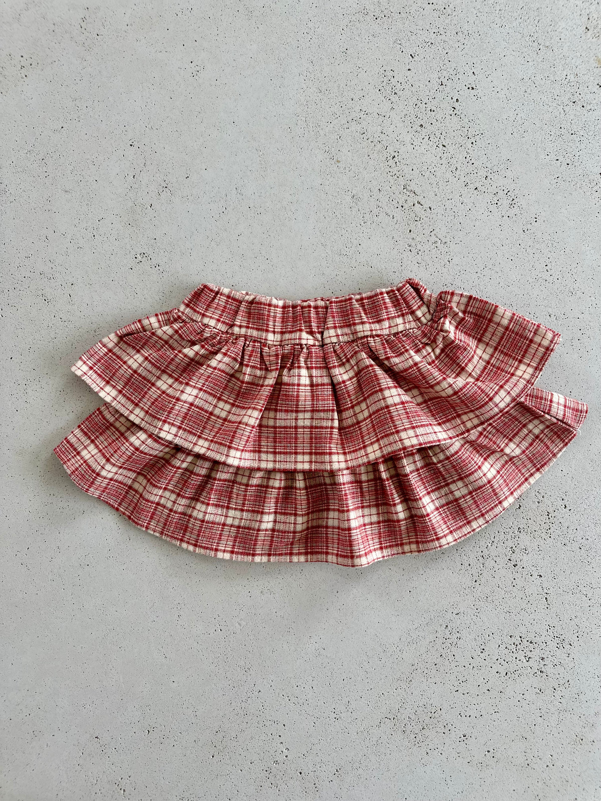 Flo flannel check skirt with shorts - red