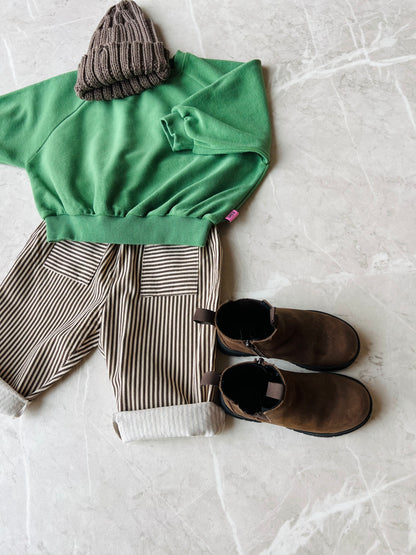 Stripe pocket pants - brown