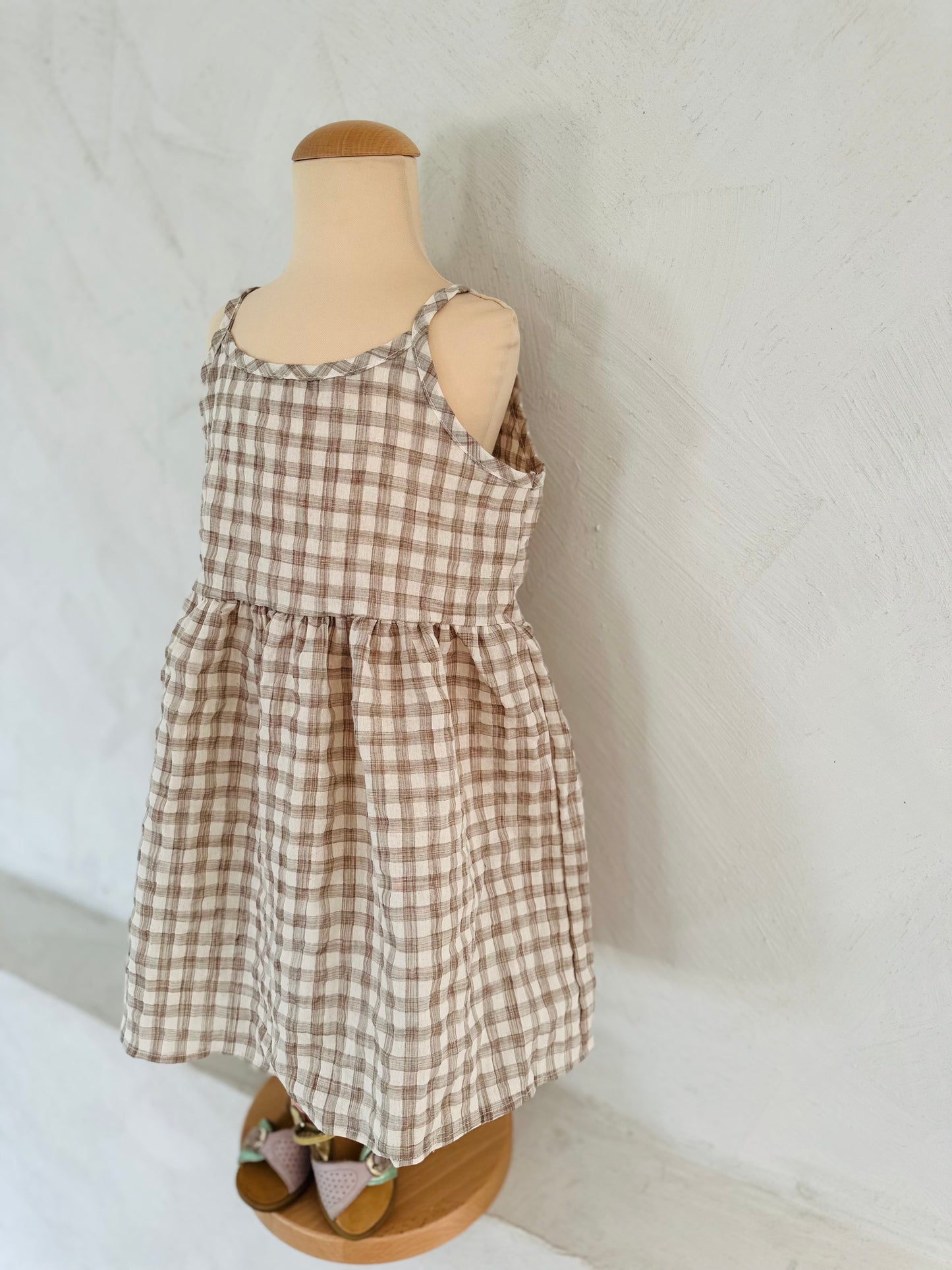Molly check dress - light brown