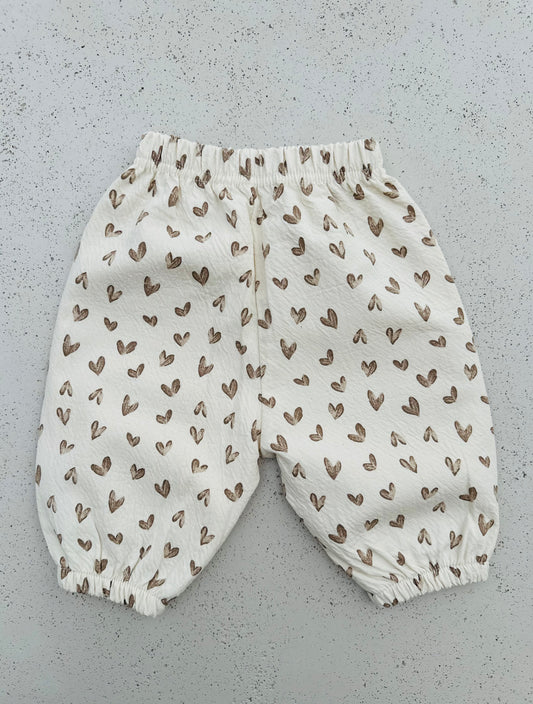 Bebe sweetheart pants - ecru/brown