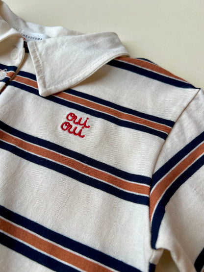 Gogu Ouioui stripe polo - brick