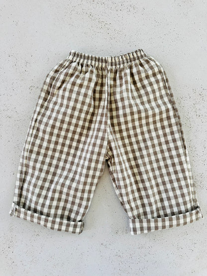 Otile check pants - brown