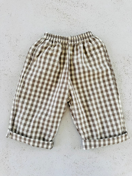 Otile check pants - brown