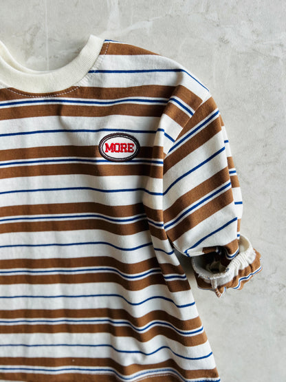 More stripe loose tee - brown/navy