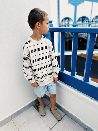 Tomas stripes sweater - ecru with navy