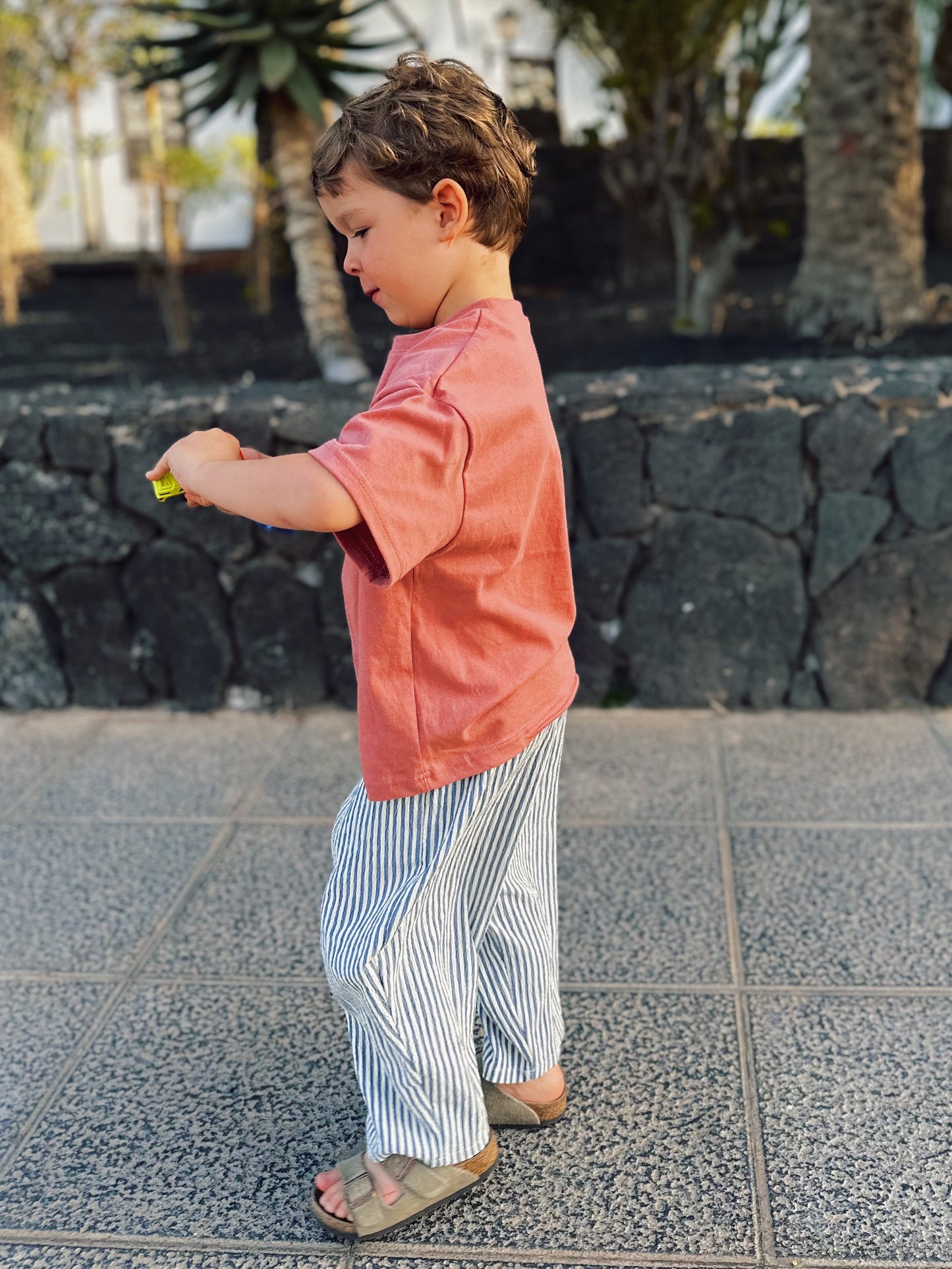 Breeze flowy stripe pants - blue