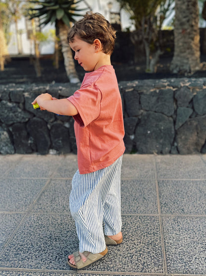 Breeze flowy stripe pants - blue
