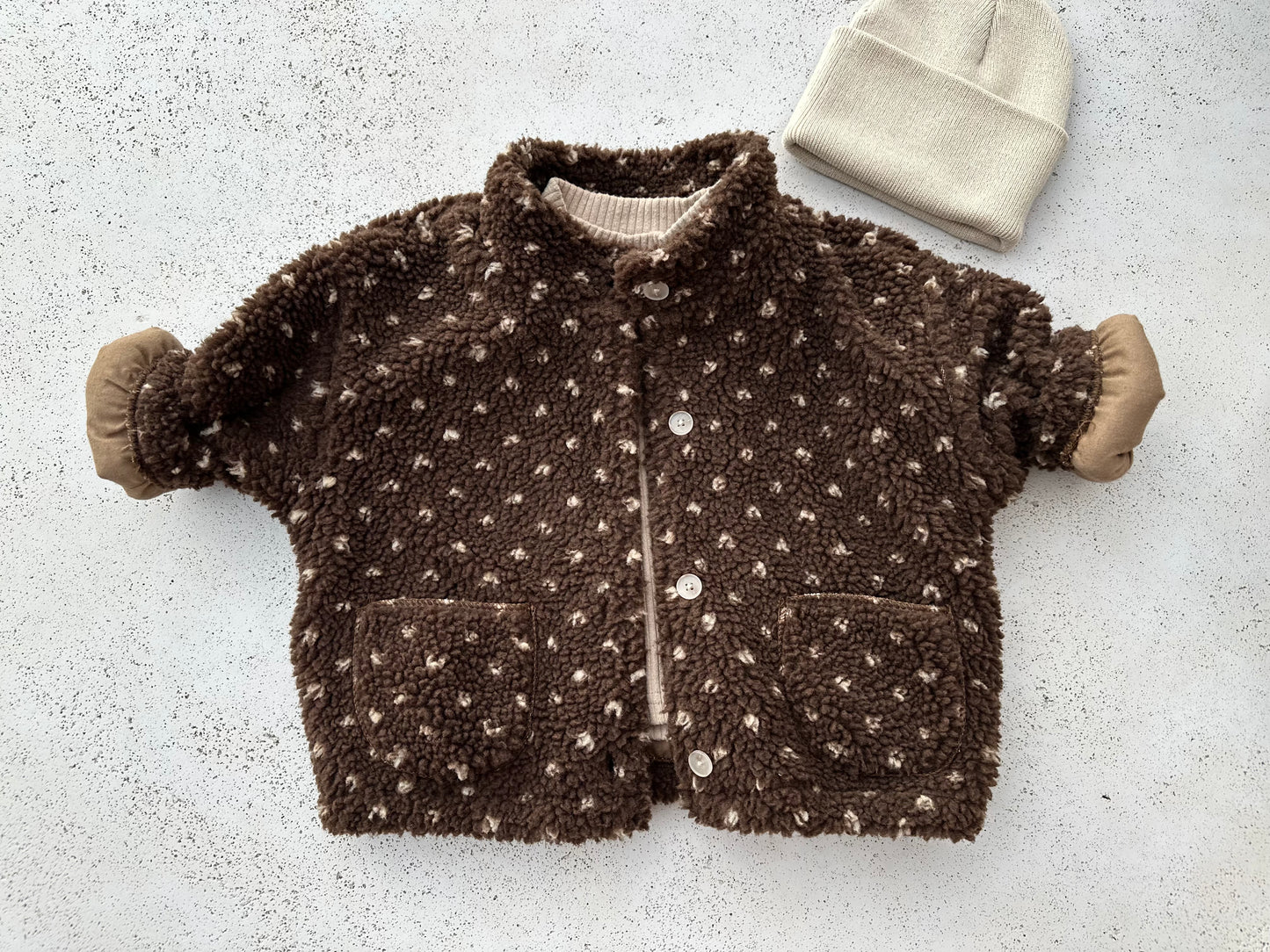 Bebe monet fleece jacket - brown