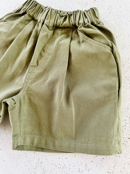 Rafael pleated shorts - khaki