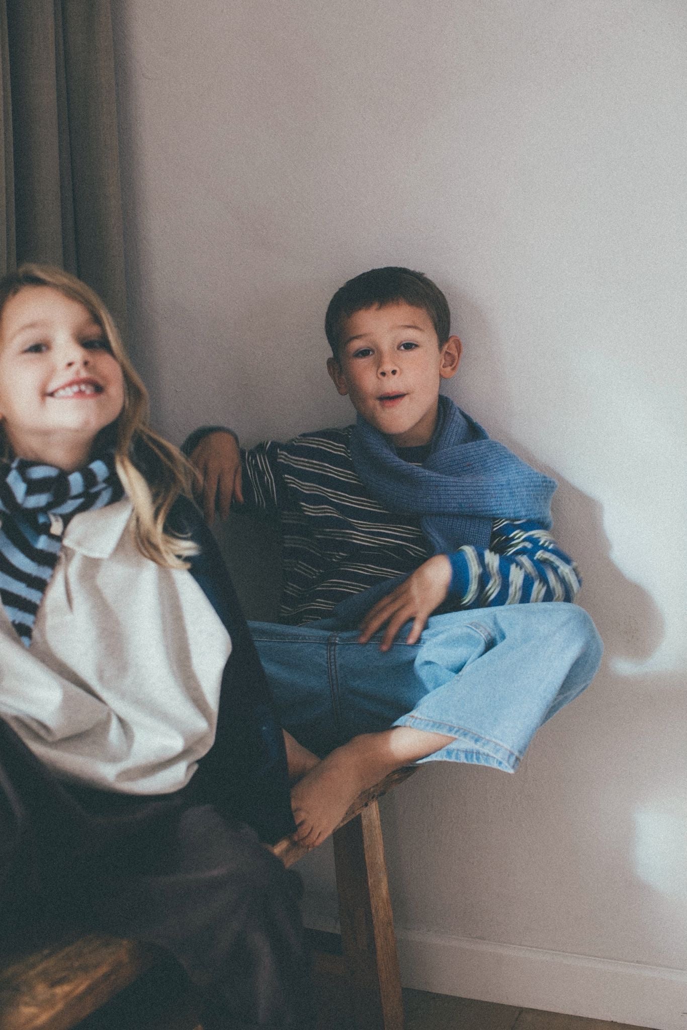 Jean long washed jeans - blue/lightblue