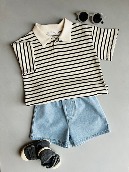 Stripe polo - ecru