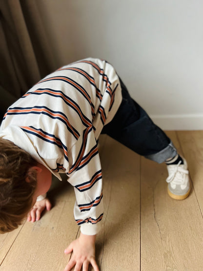 Gogu Ouioui stripe polo - brick