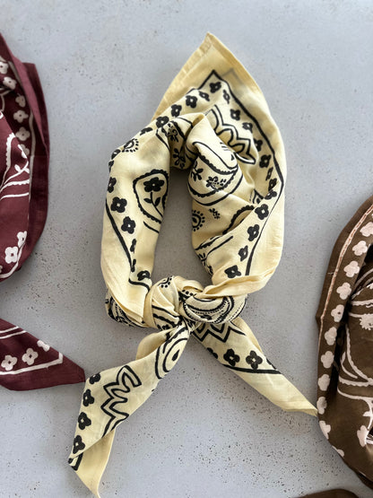 Oscar mom scarf - wine/butter/brown