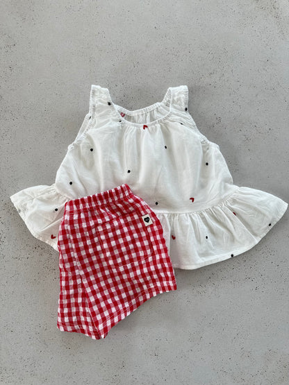 Heart dot blouse - ivory