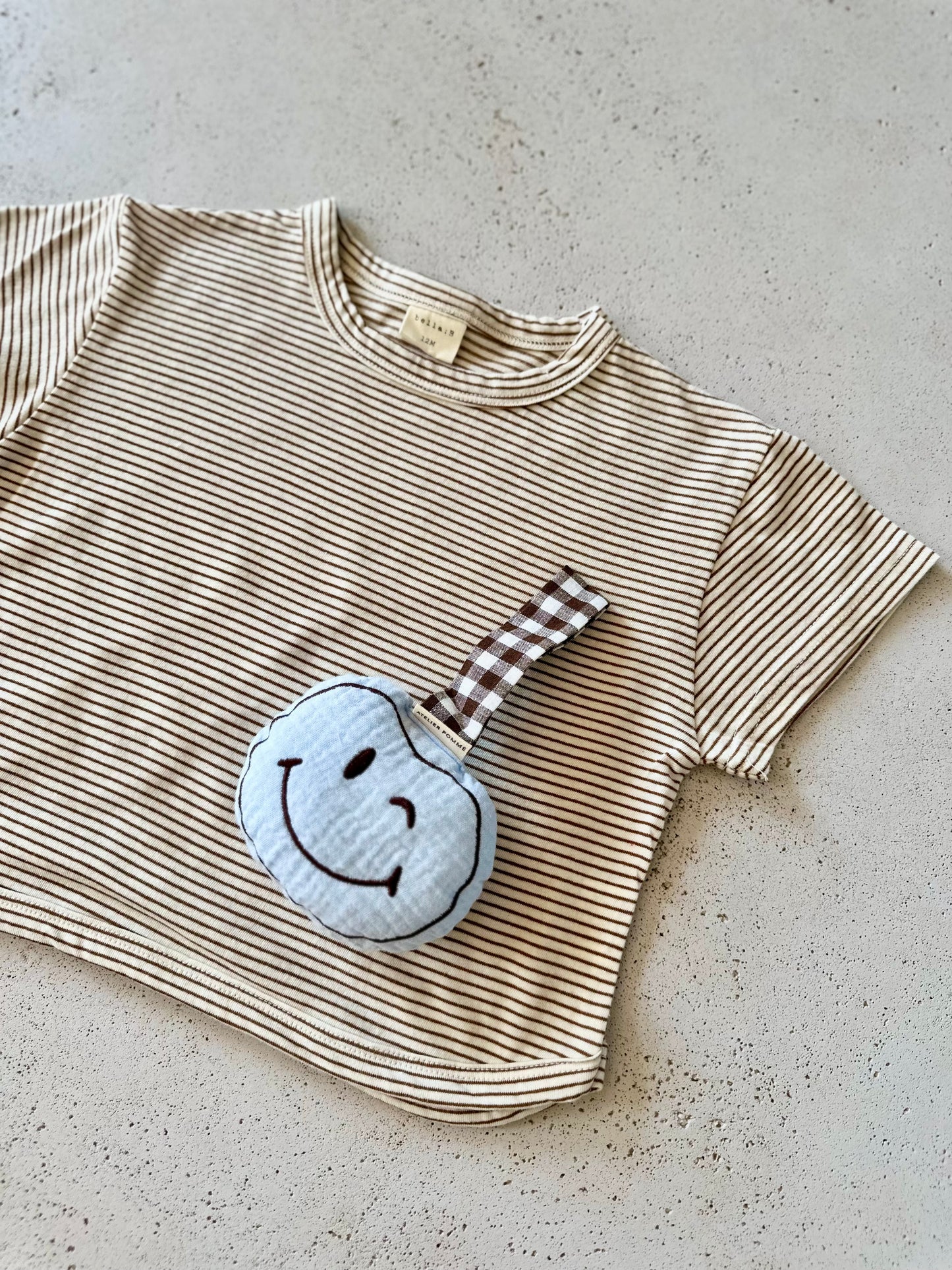 Bebe bella striped boxy tee - brown