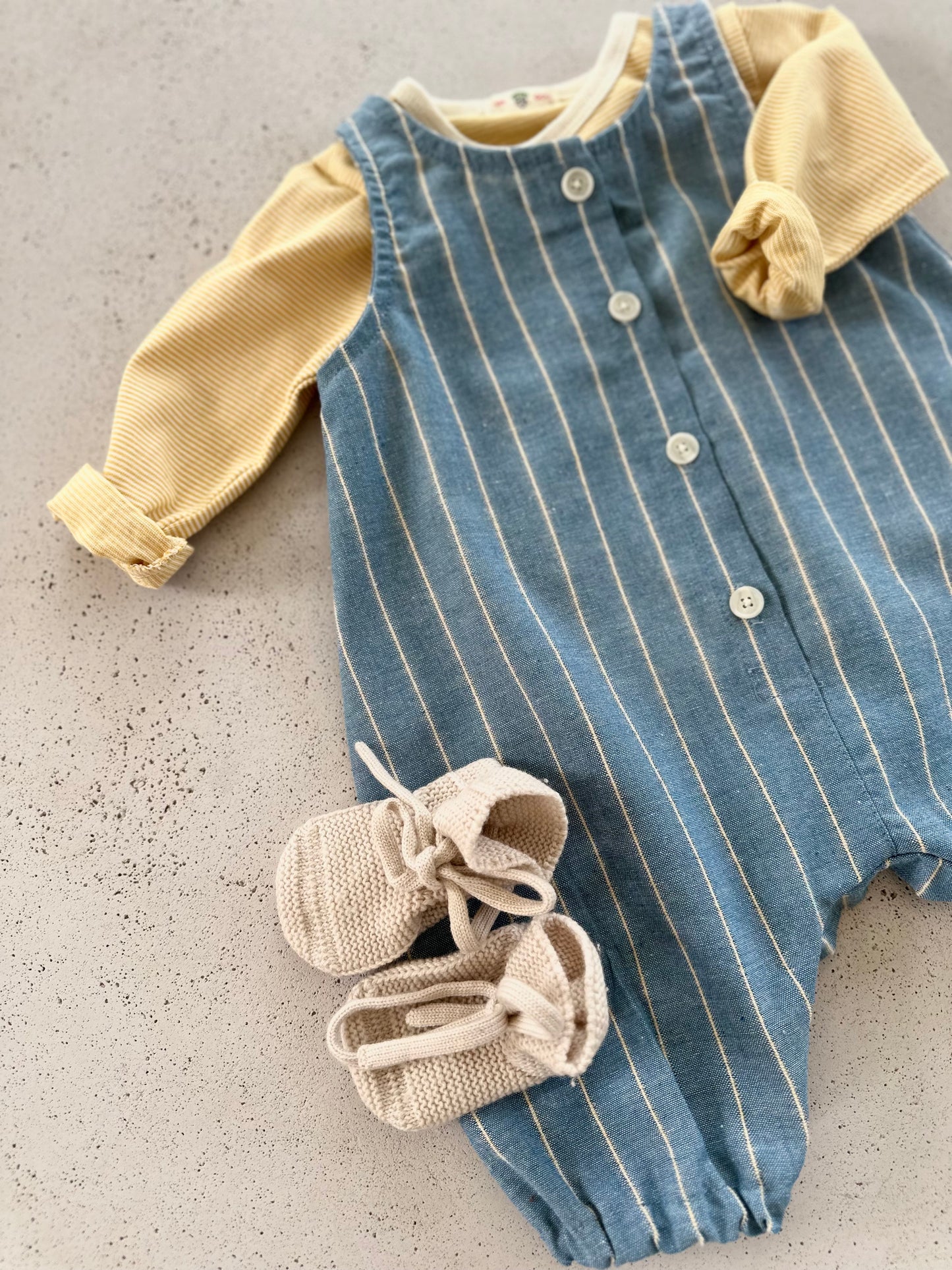Bebe papillon button suit - denim blue