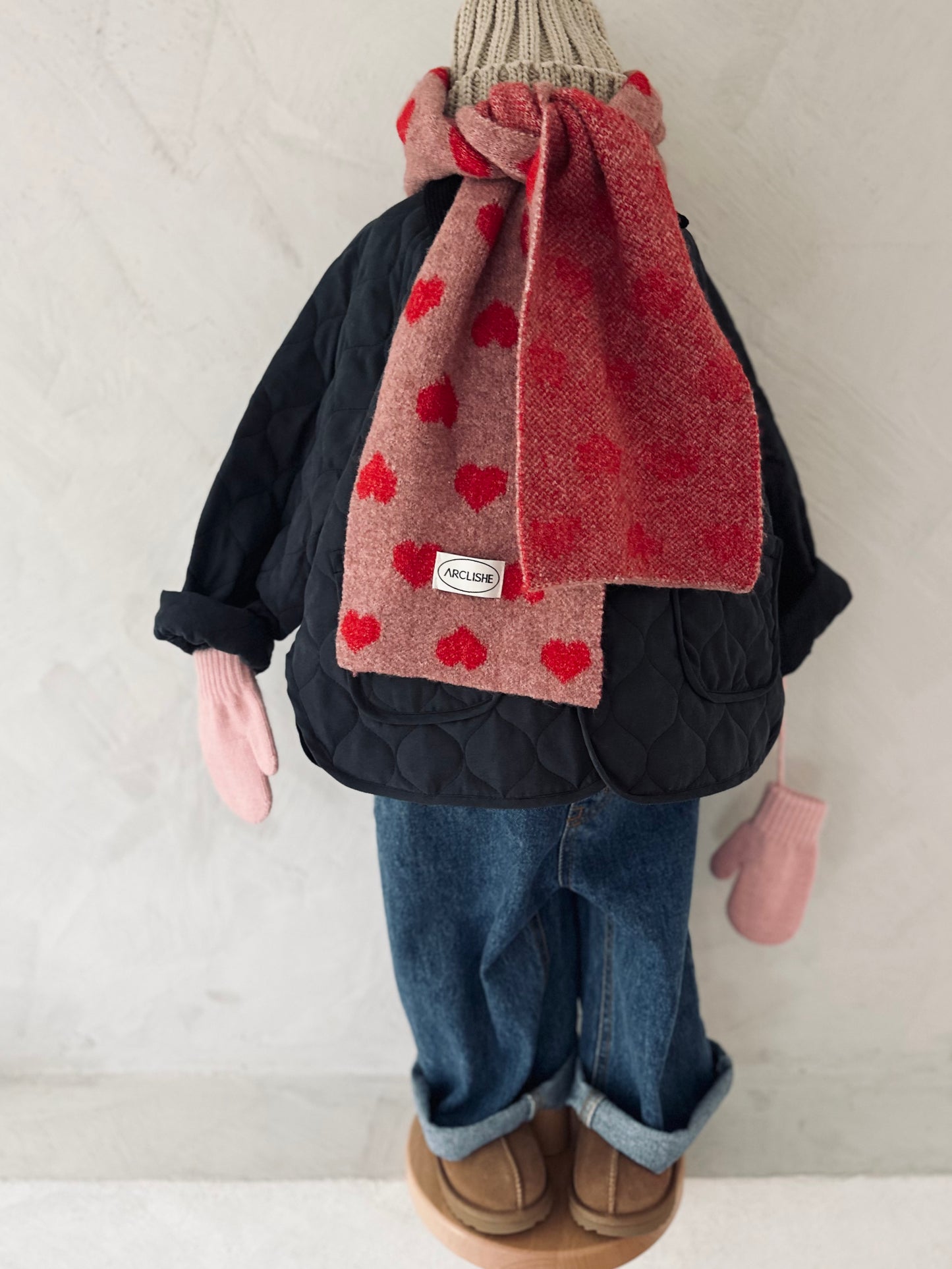 Hearts knit scarf - more colors