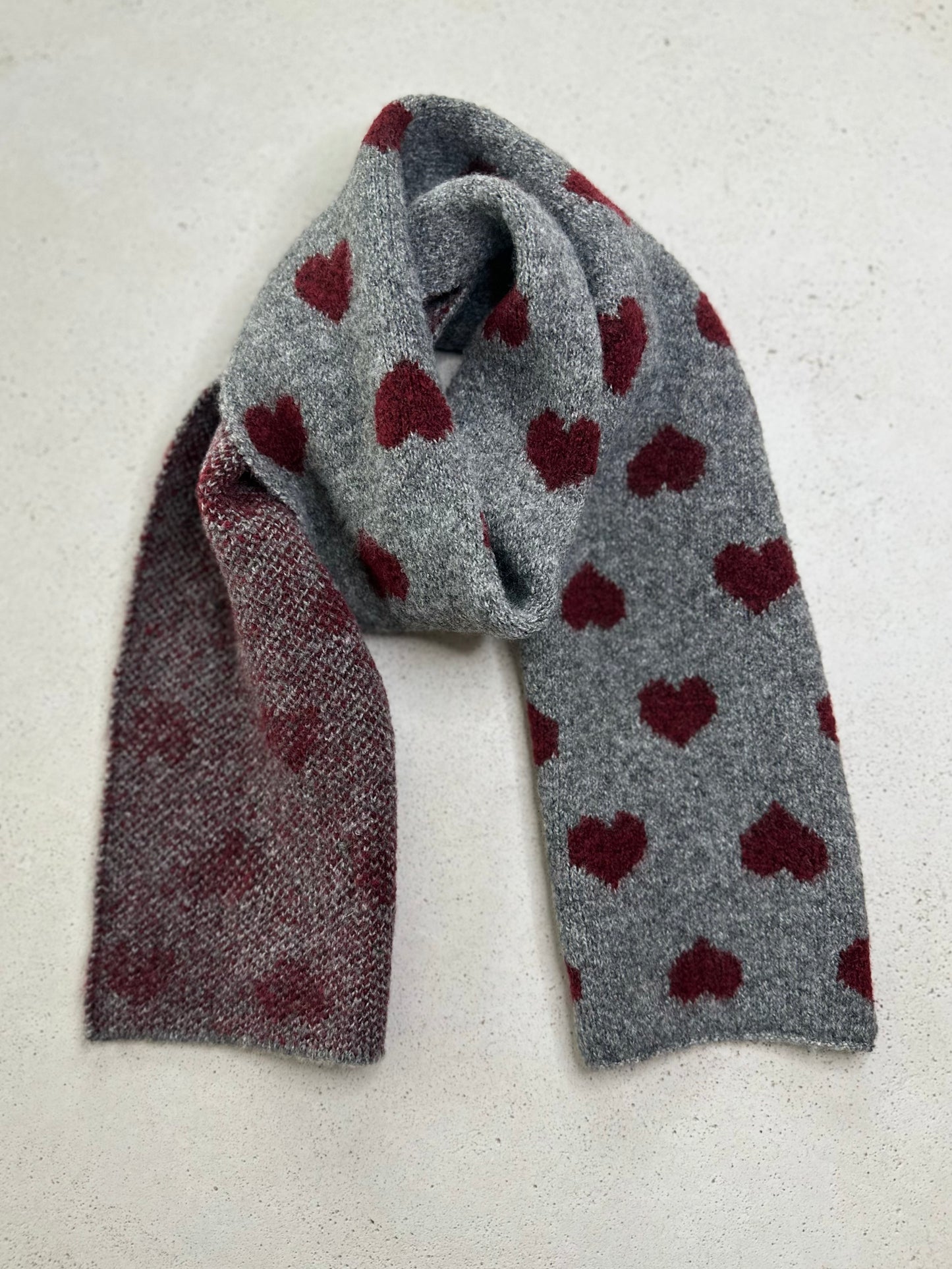 Hearts knit scarf - more colors