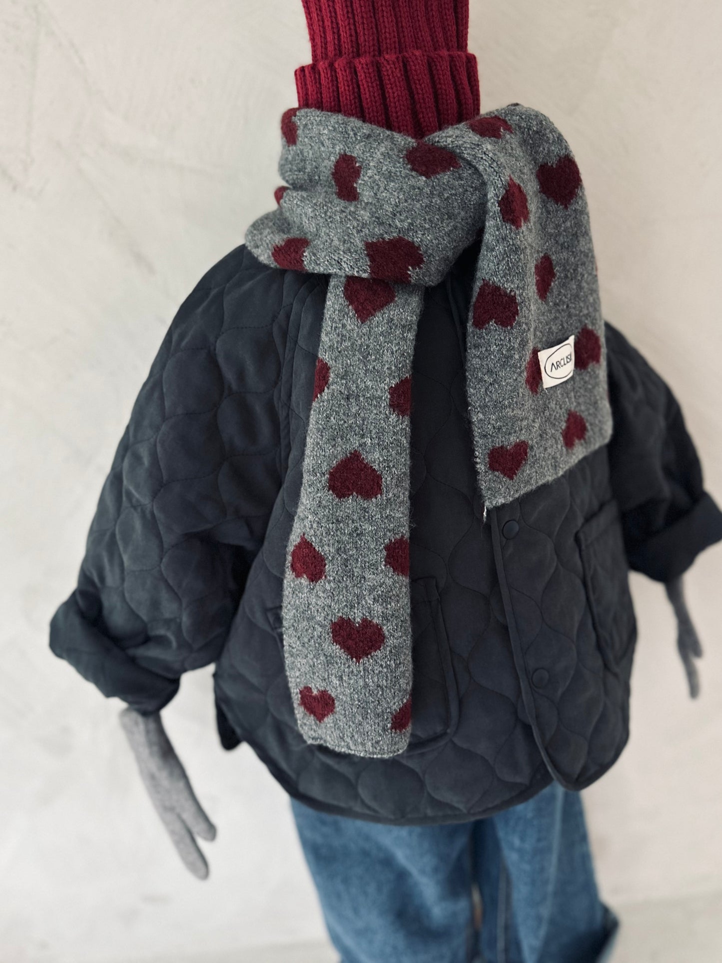 Hearts knit scarf - more colors