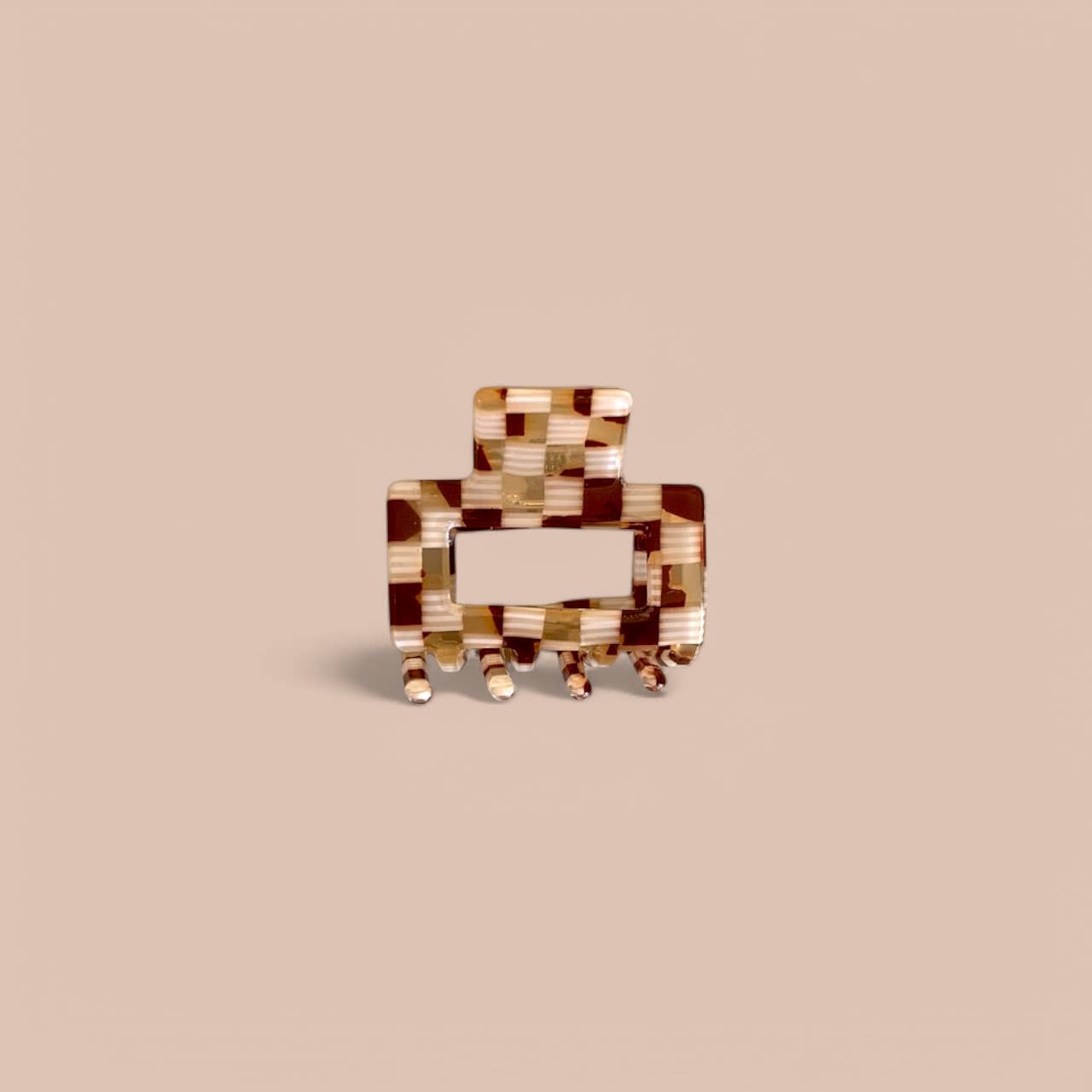 Croco hairpin small - brown check