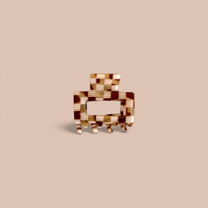 Croco hairpin small - brown check